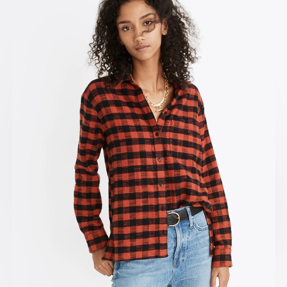 Madewell Plaid Flannel Button Down Long Sleeve - Picture 1 of 7